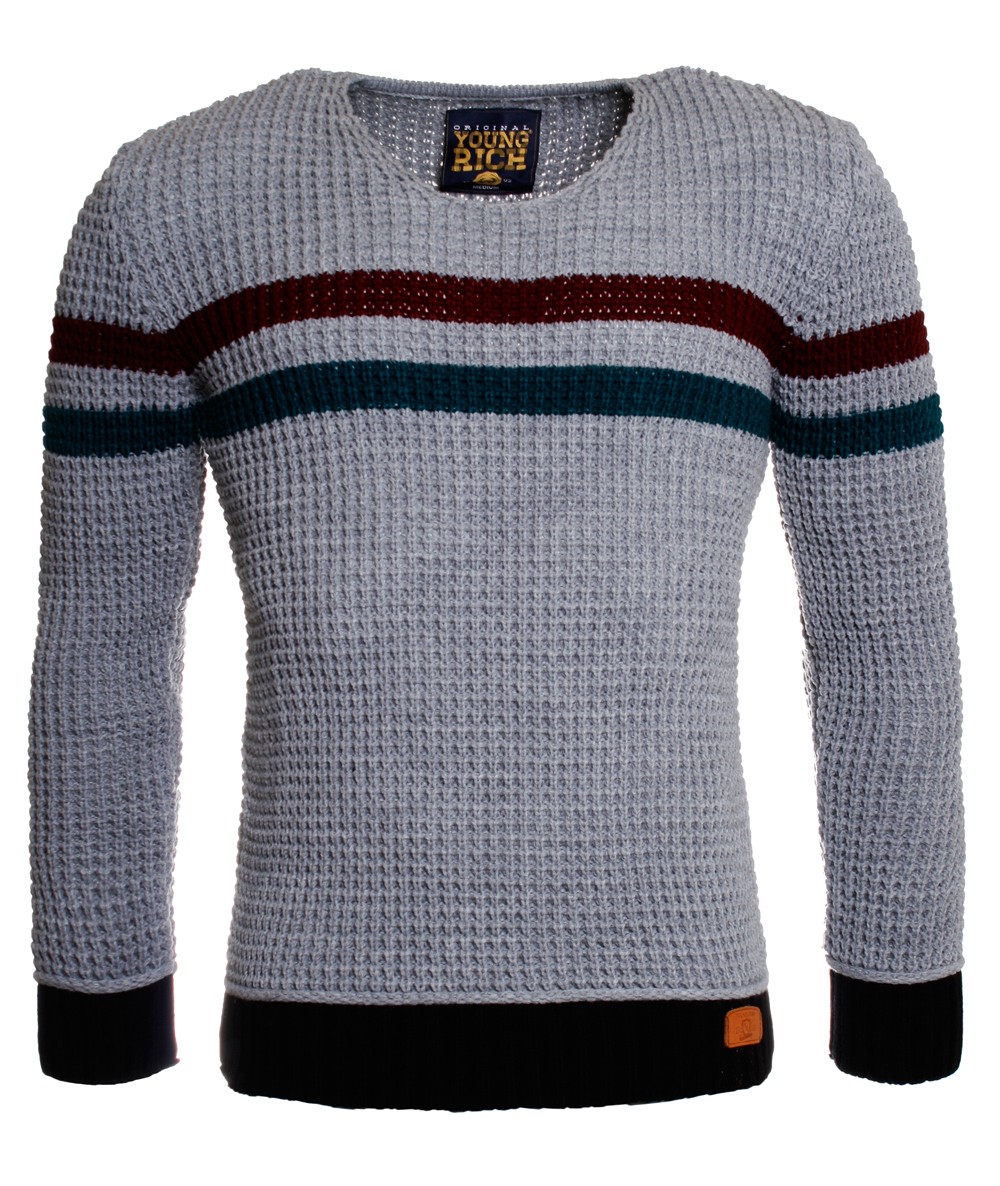 Herren Strick-Pullover in Rippenmuster Klassisch